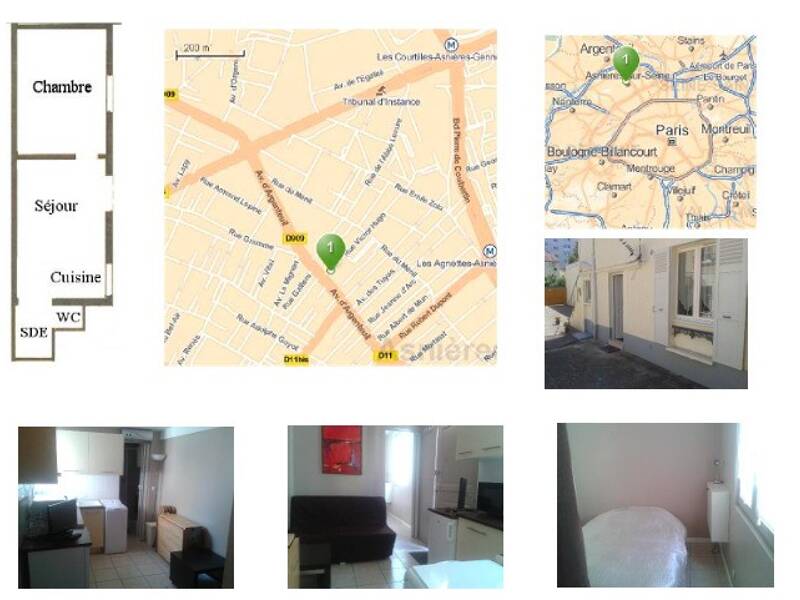 Rental apartment of 20sqm in ASNIERES SUR SEINE