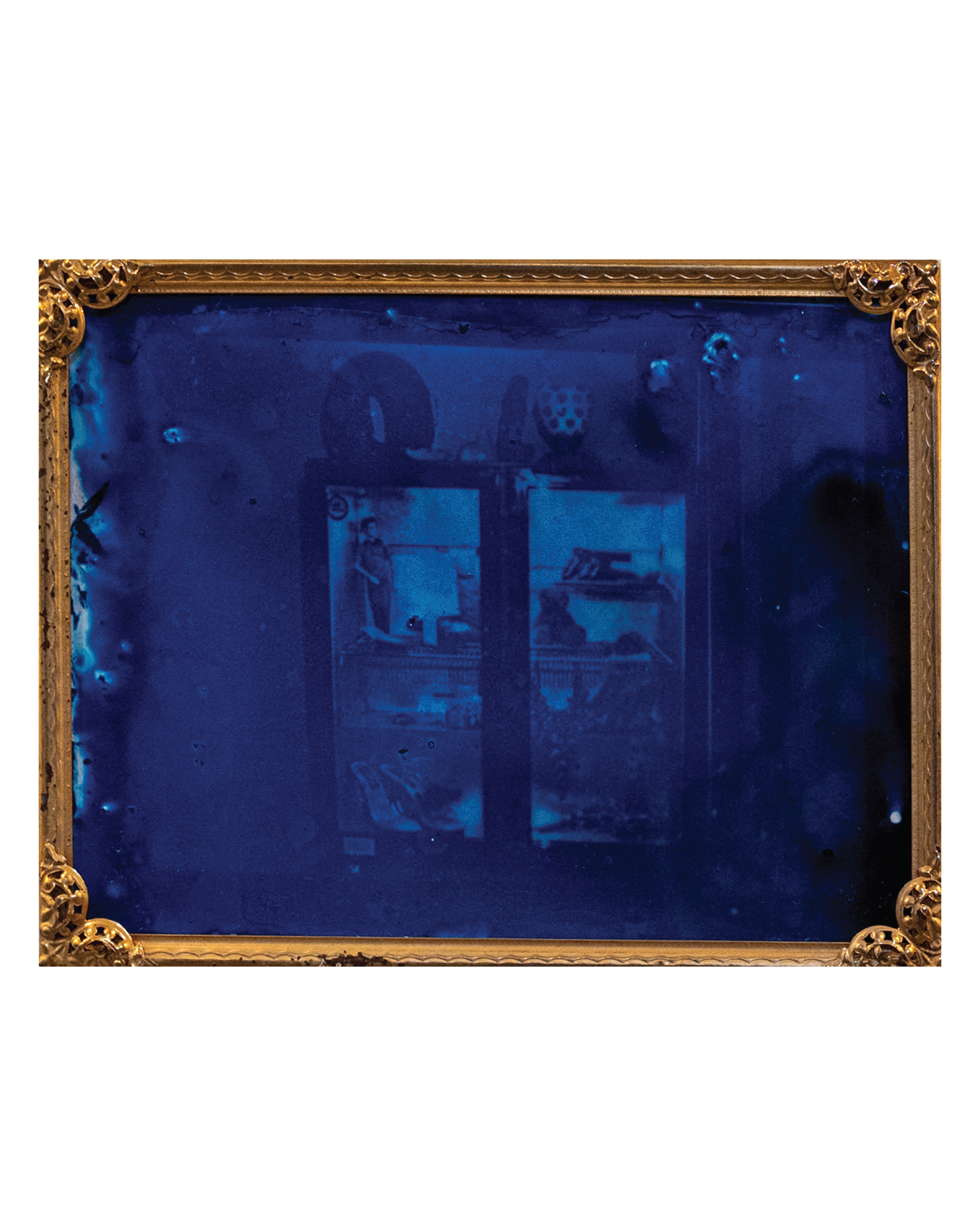 Latent silver: cyanotype on glass 