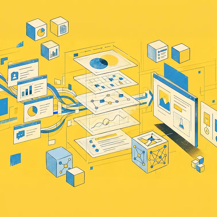 Dashboards and charts converging into a single browser window — a broad observation sharpened into a CRO customer insight