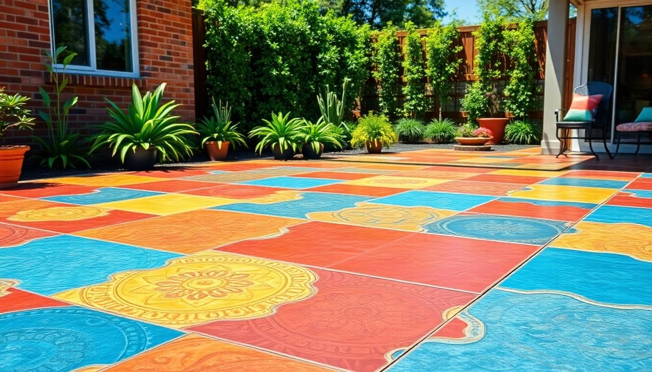 Multi Colored Stamped Concrete