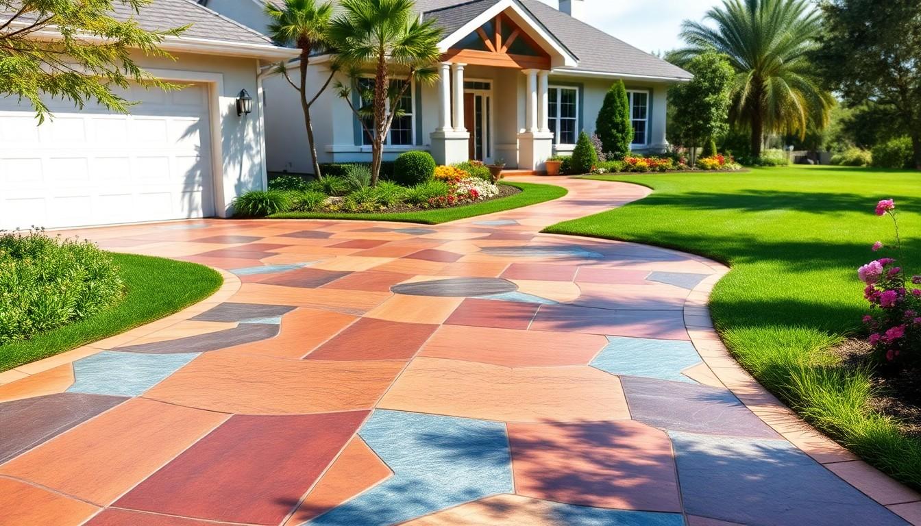 Colored Concrete Driveway