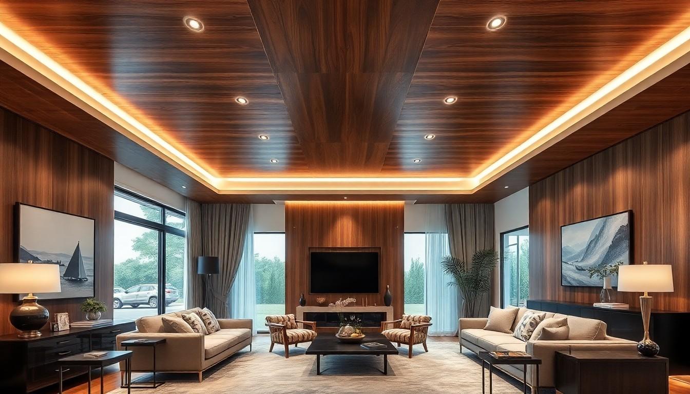 Walnut Panel Ceiling