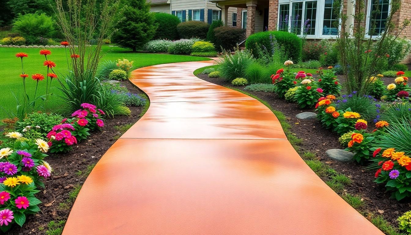 Stained Concrete Walkway