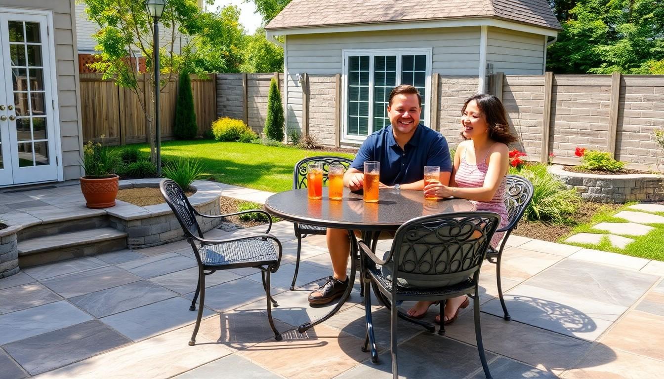 Install Patterned Concrete Patio