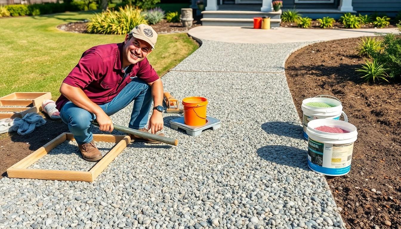 Install Exposed Aggregate Sidewalk