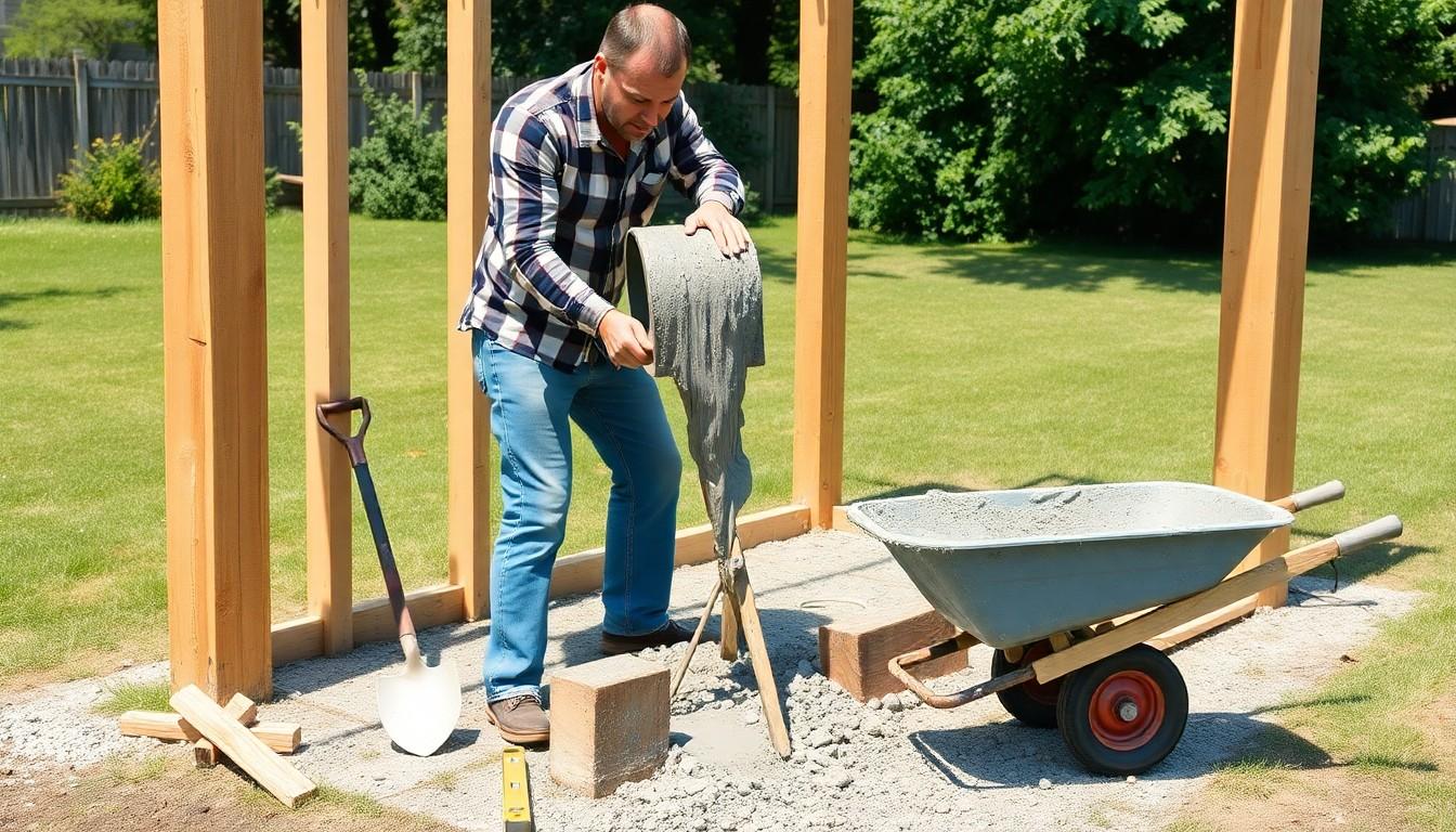 Install Cement Patio