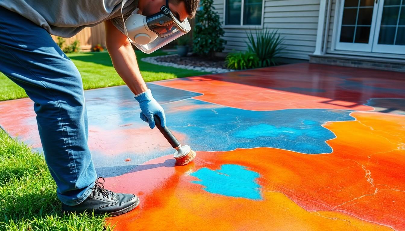 Apply Decorative Concrete Stain