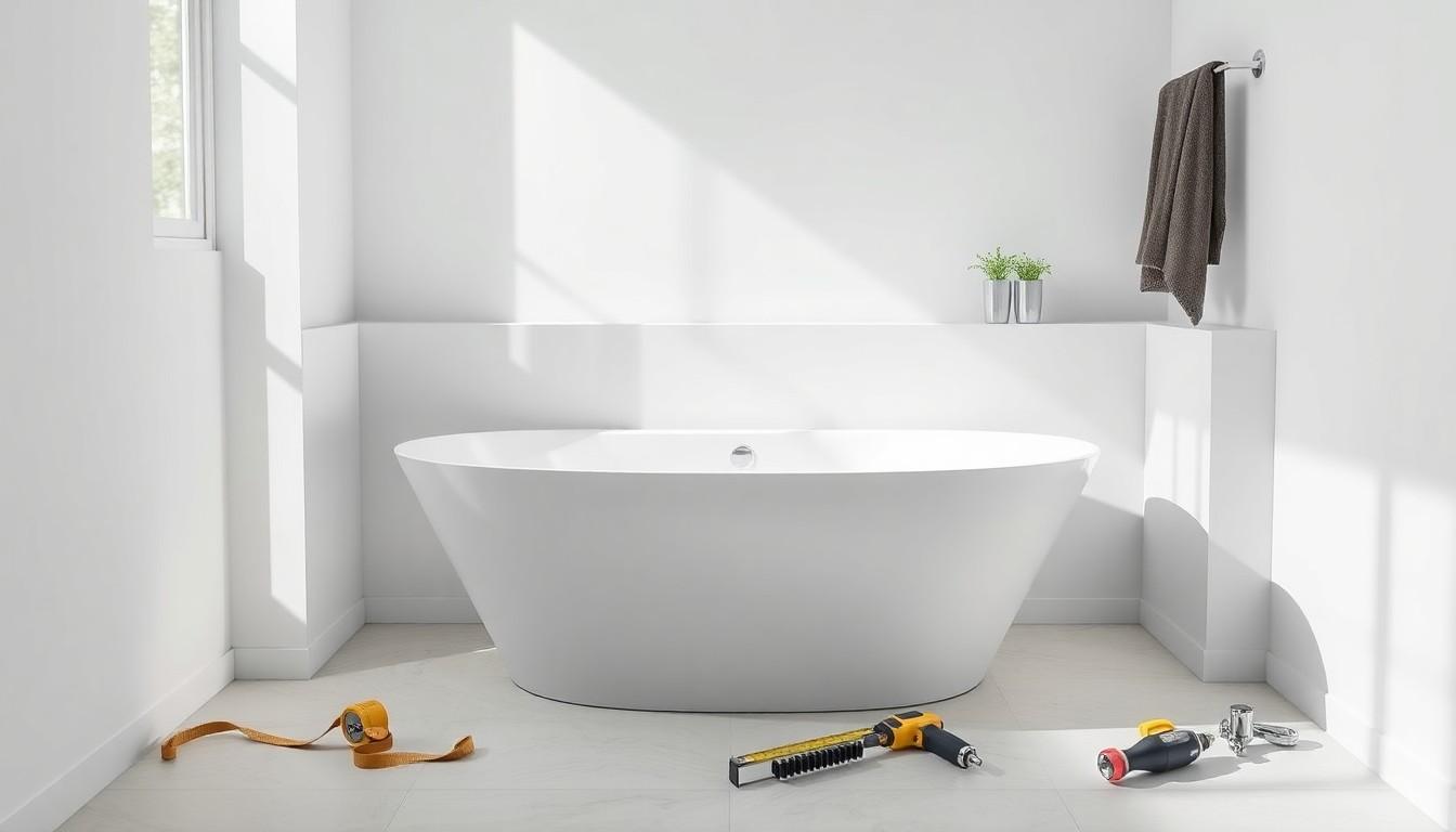 Install Modular Bath Tub And Surround