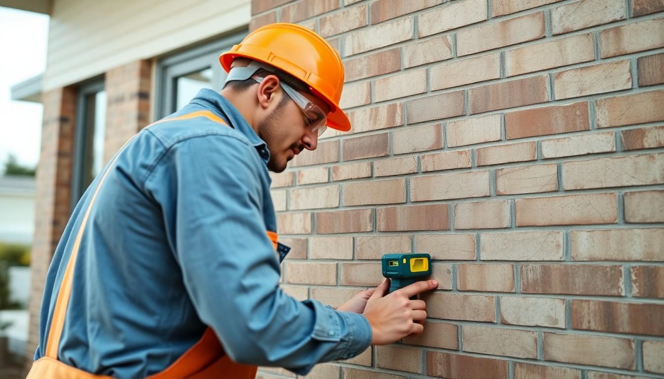 Install Patterned Veneer Brick Wall