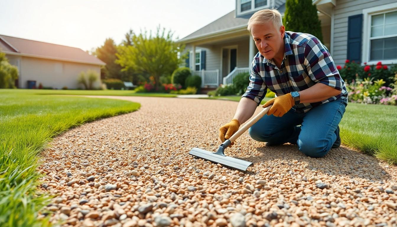 Install Pea Gravel Driveway