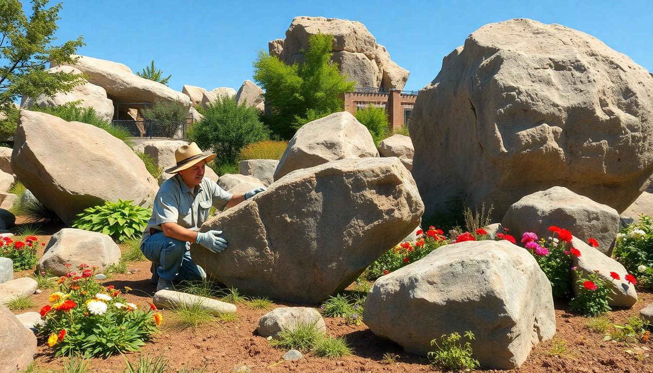 Install Landscape Boulders