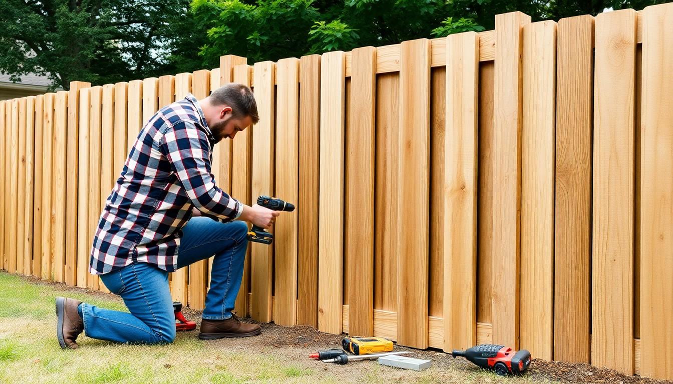 Install Wood Privacy Fence