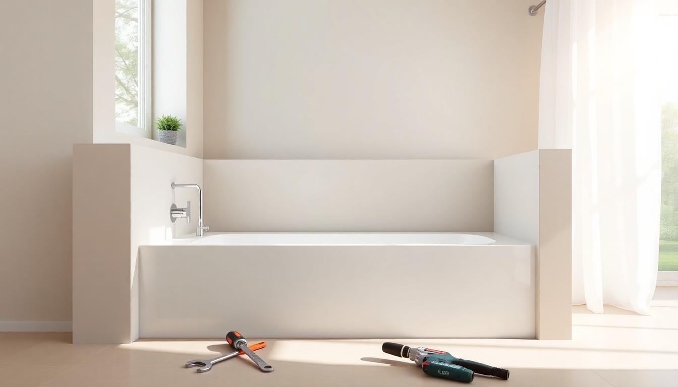 Install Modular Bath Tub And Surround