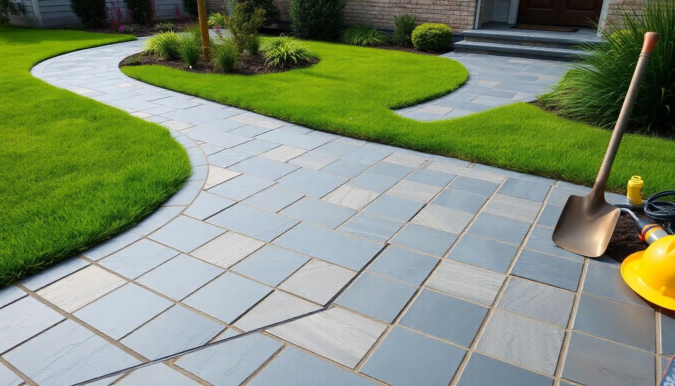 Install Slate Tile Walkway