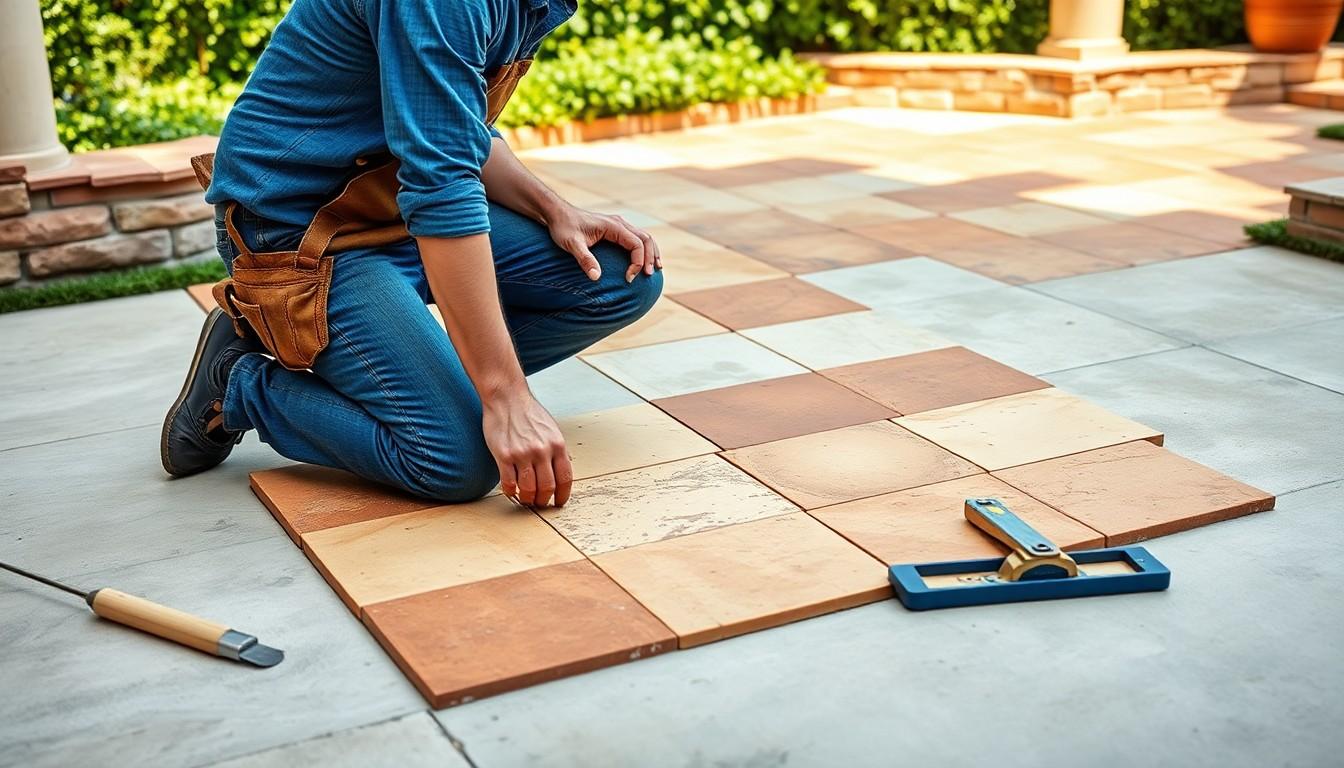 Install Sandstone Tiling