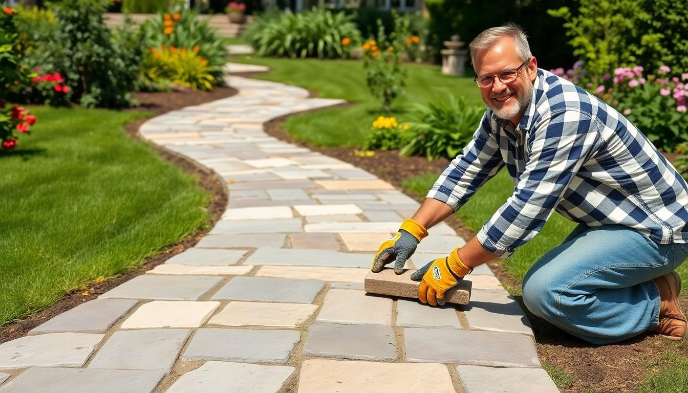 Install Natural Stone Walkway
