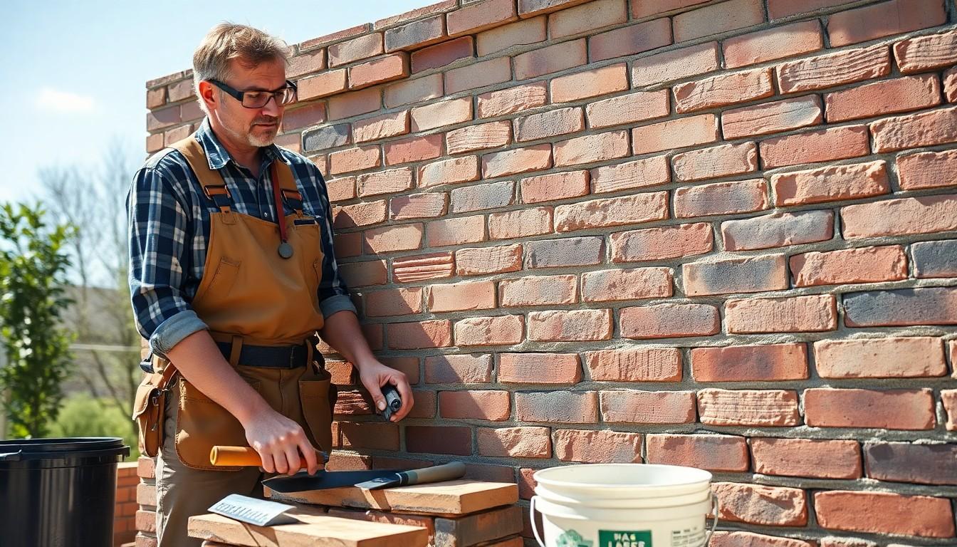 Install Basic Veneer Brick Wall