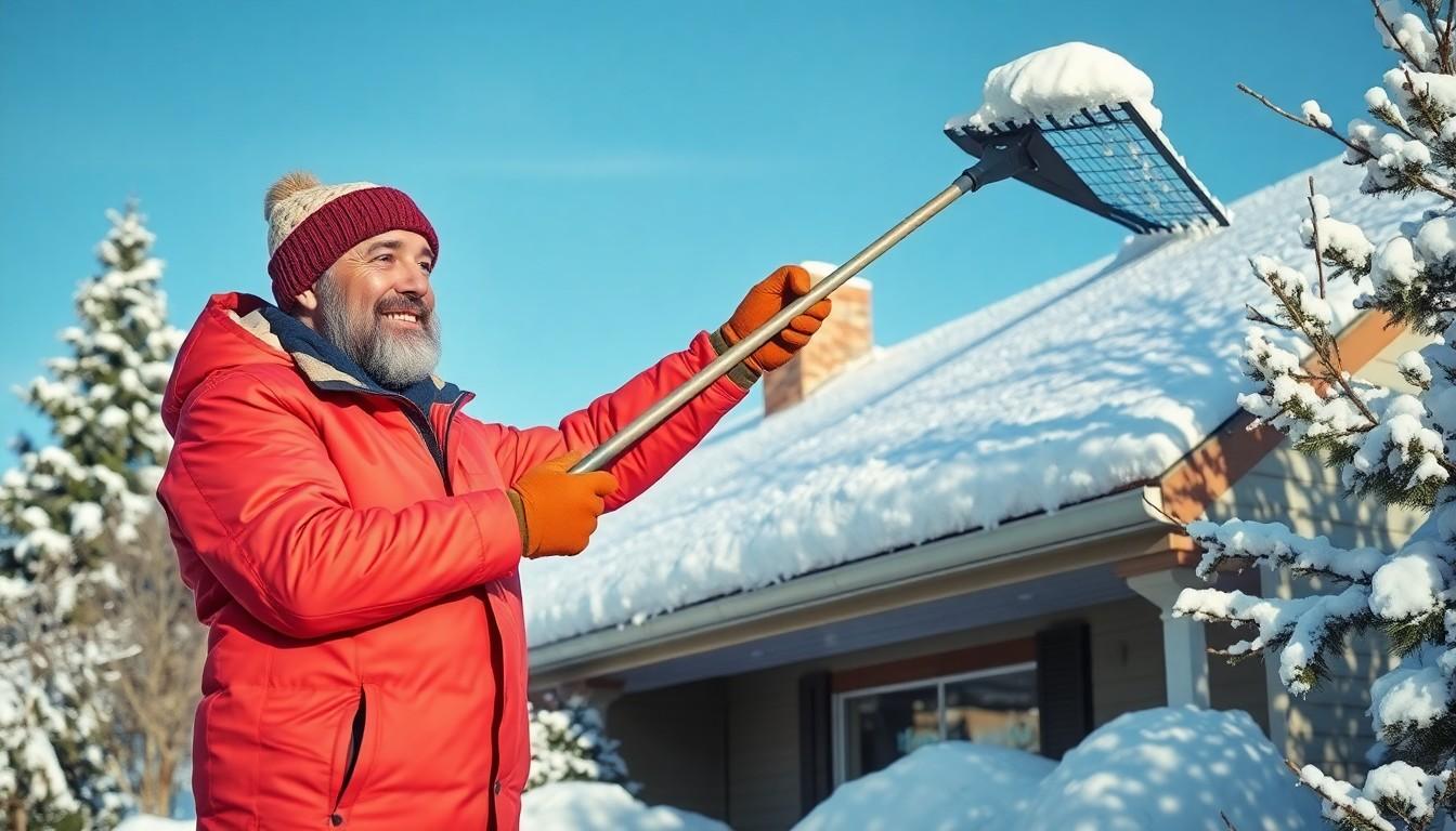 Clean Snow From a Roof