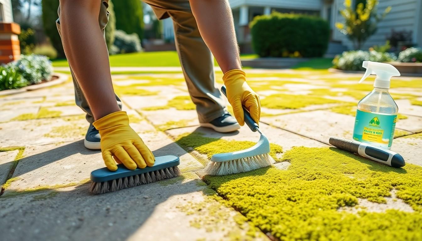 Remove Surface Moss Mold And Algae