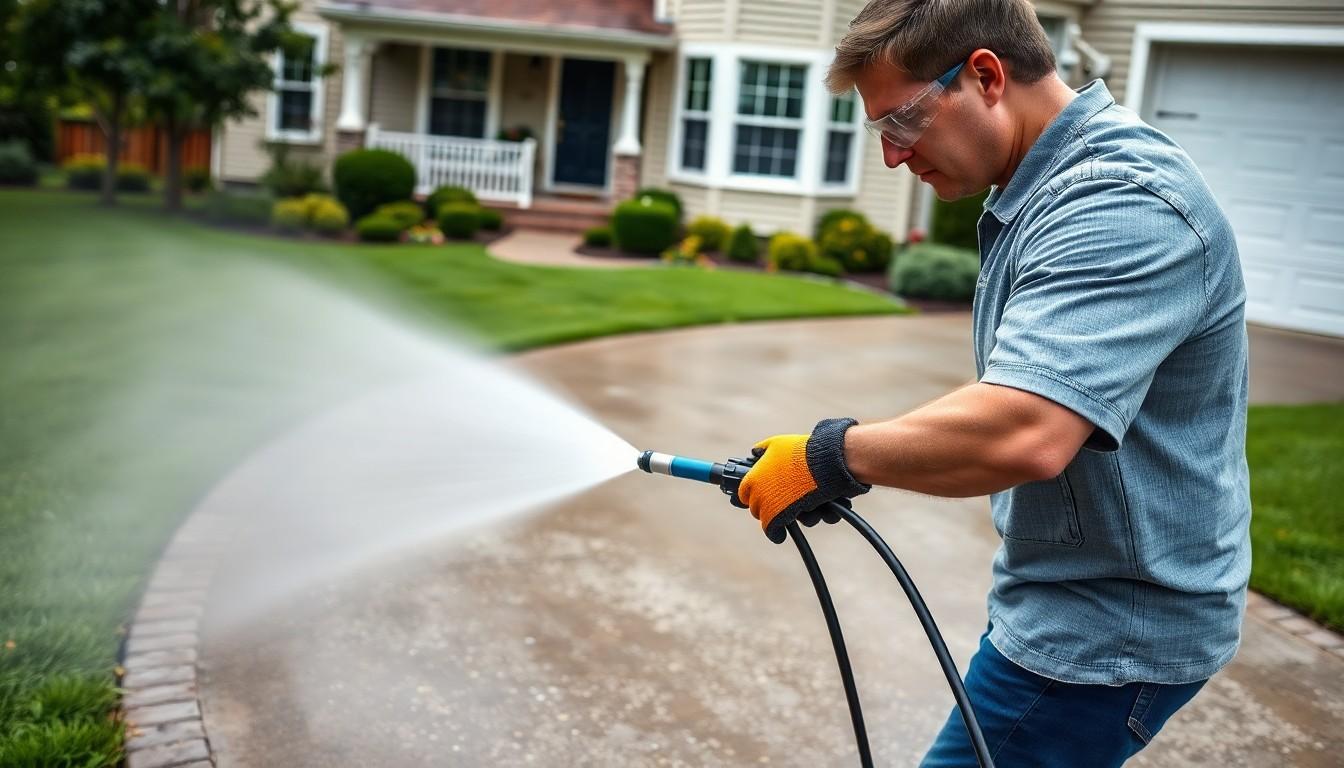 Pressure Wash a Driveway