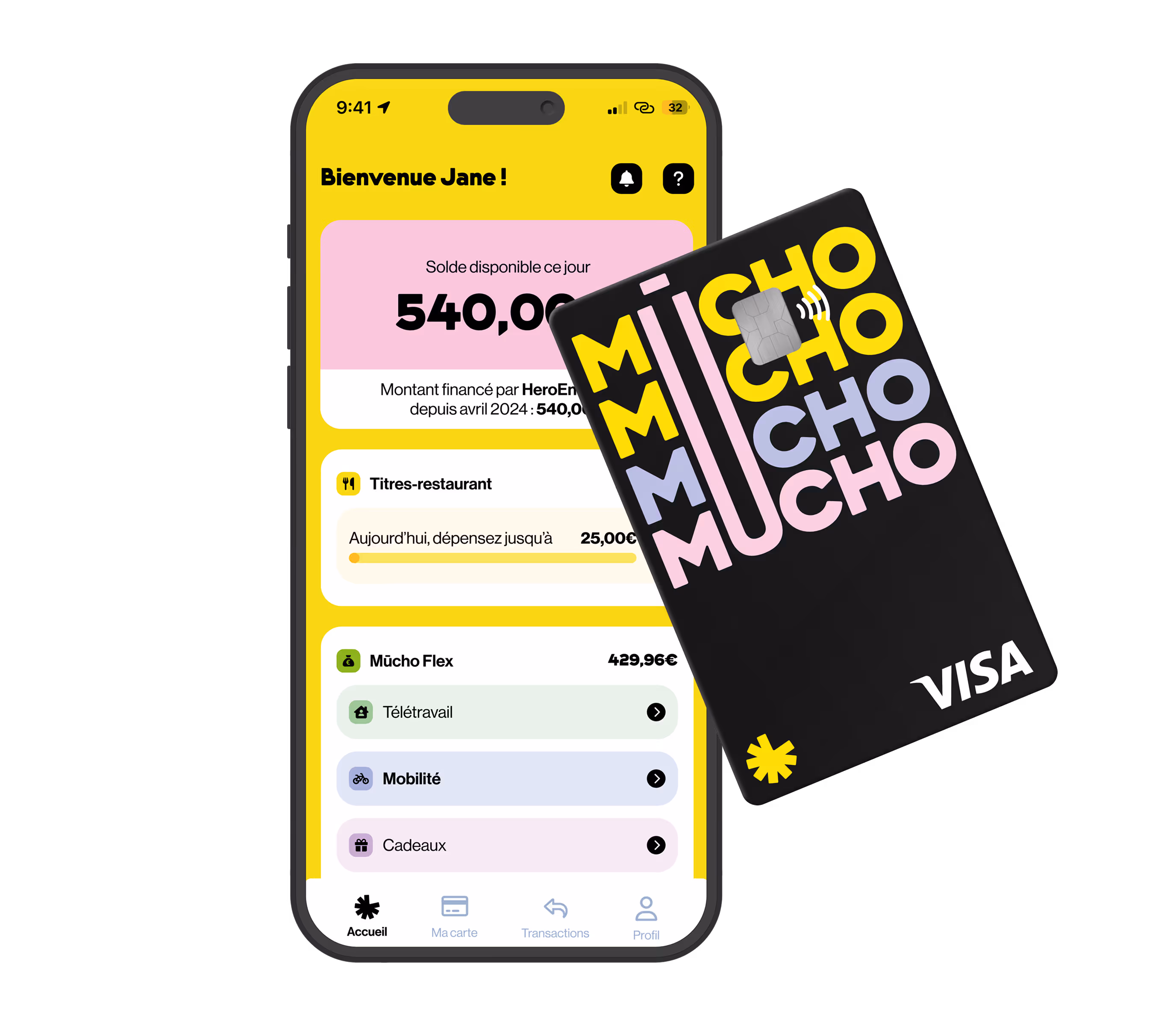 Application et carte titre restaurant mucho