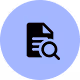 Icône de document avec une loupe indiquant la recherche dans un fichier.