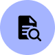 Icône de document avec une loupe indiquant la recherche dans un fichier.
