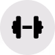 Icône d'haltères pour le sport ou la musculation.