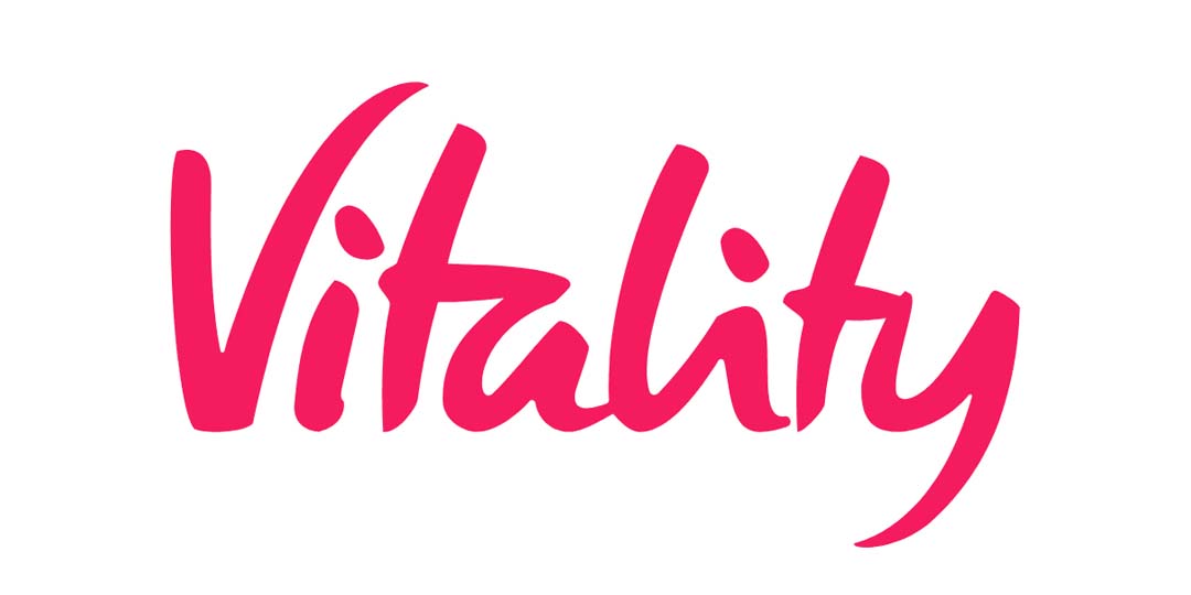 Vitality brand logo in pink script on a white background.