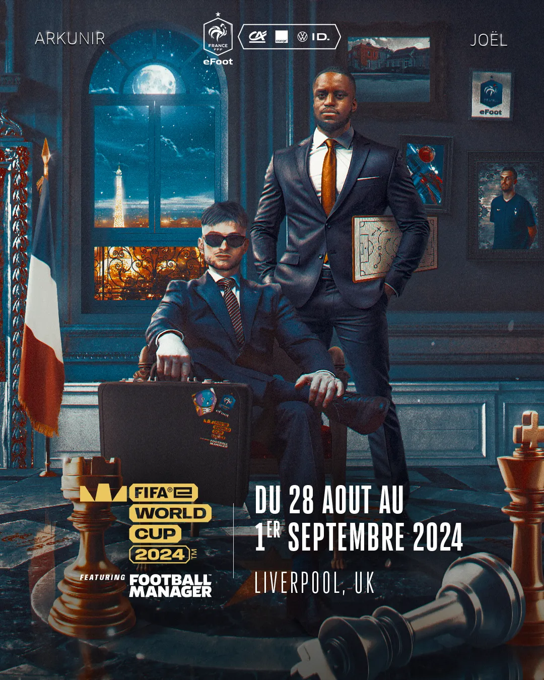 Annonce de la compétition eFoot de France du 28 août au 1er septembre 2024 à Liverpool