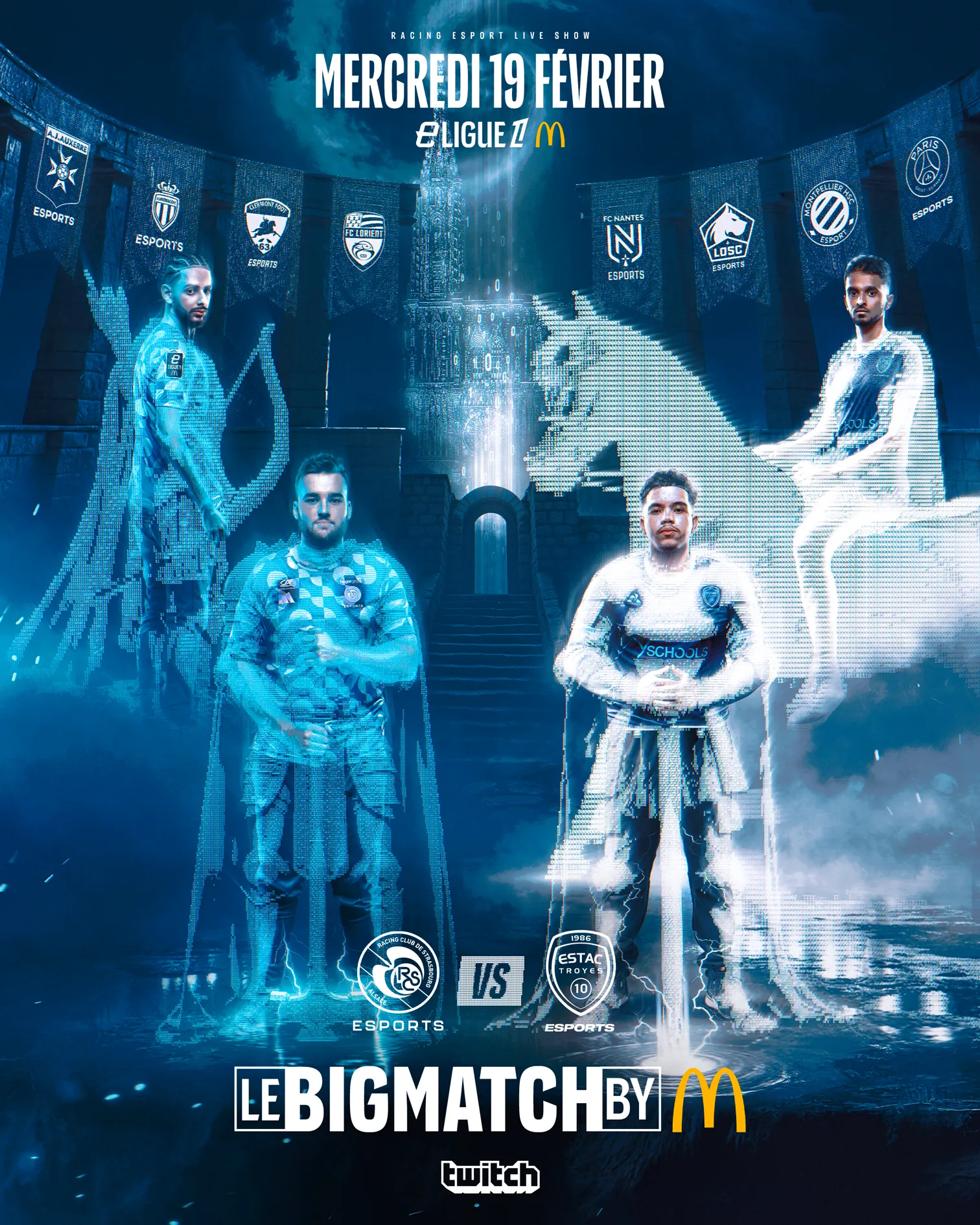 Affiche Le Big Match by McDonald's du mercredi 15 février, joueurs traités en statues de glace