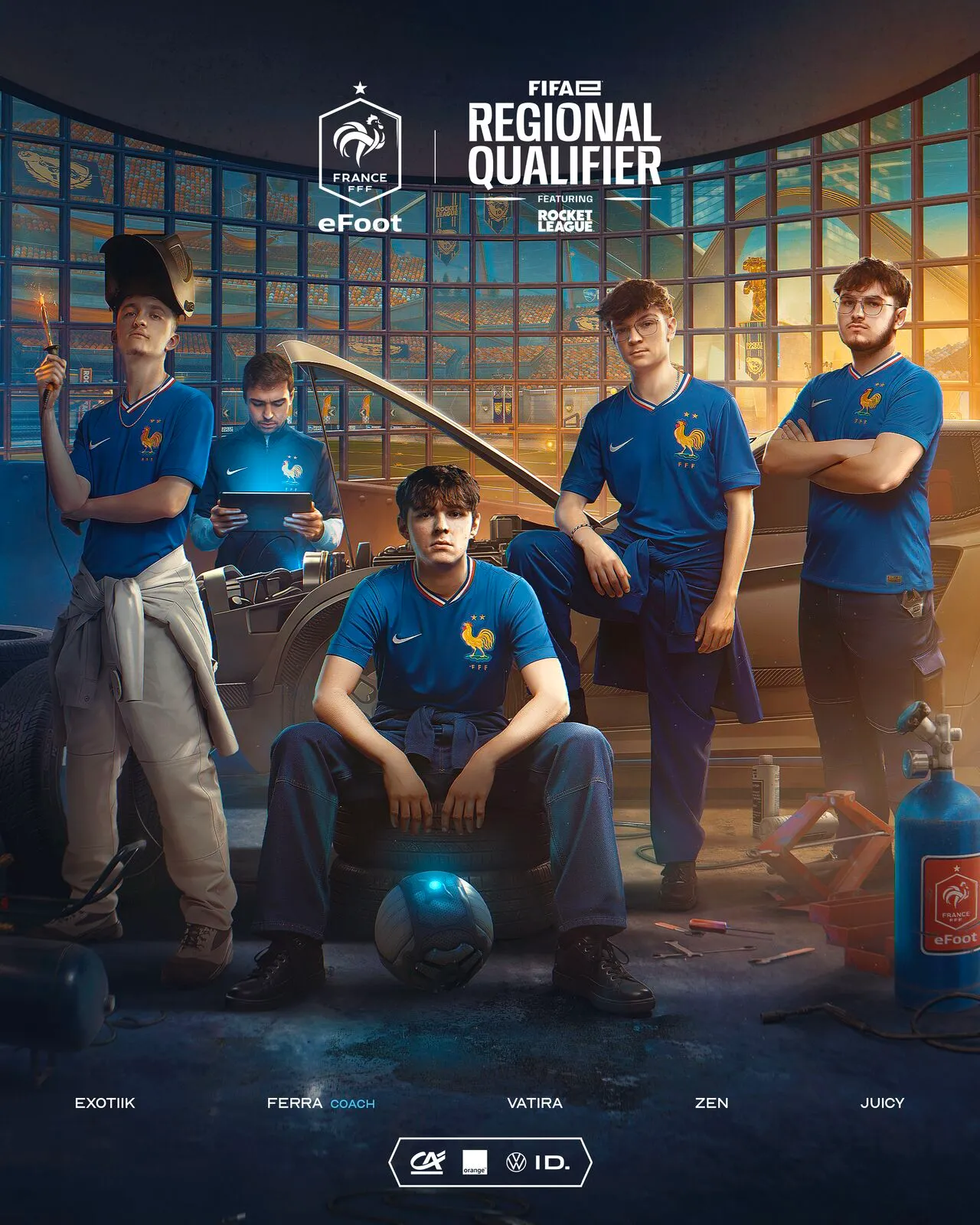 Visuel Regional Qualifier de l'eFoot de France, joueurs réunis dans un salon