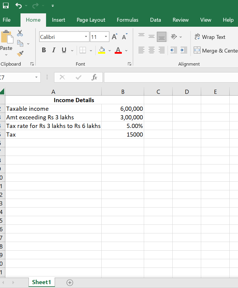 tax rate on 3 to 6 lakhs