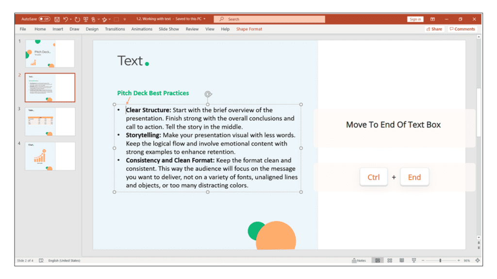 text in PowerPoint