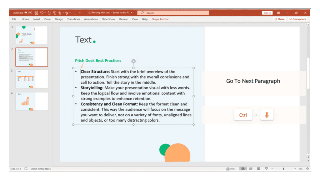 text in PowerPoint