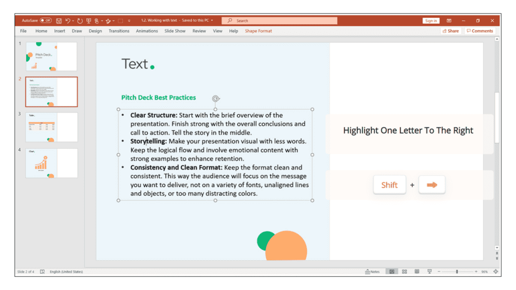 text in PowerPoint