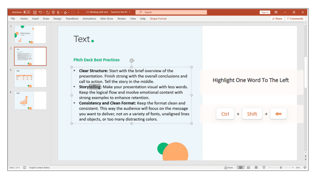 text in PowerPoint