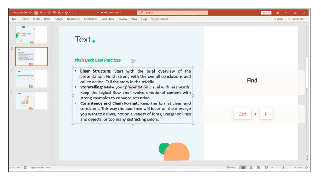 text in PowerPoint