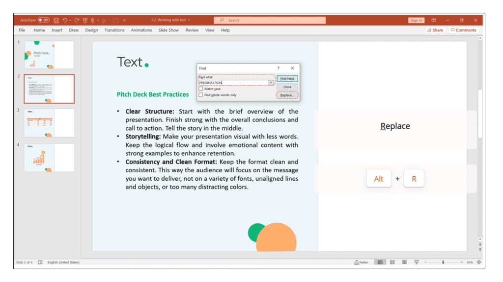 text in PowerPoint