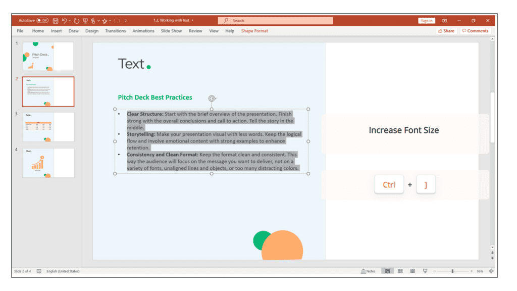 text in PowerPoint