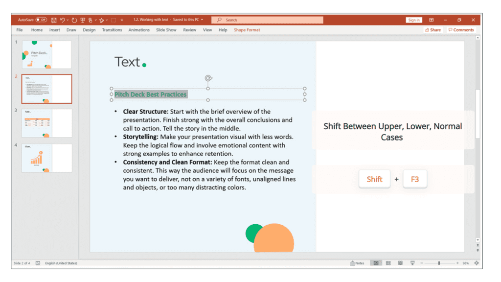 text in PowerPoint