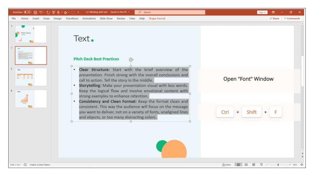 text in PowerPoint