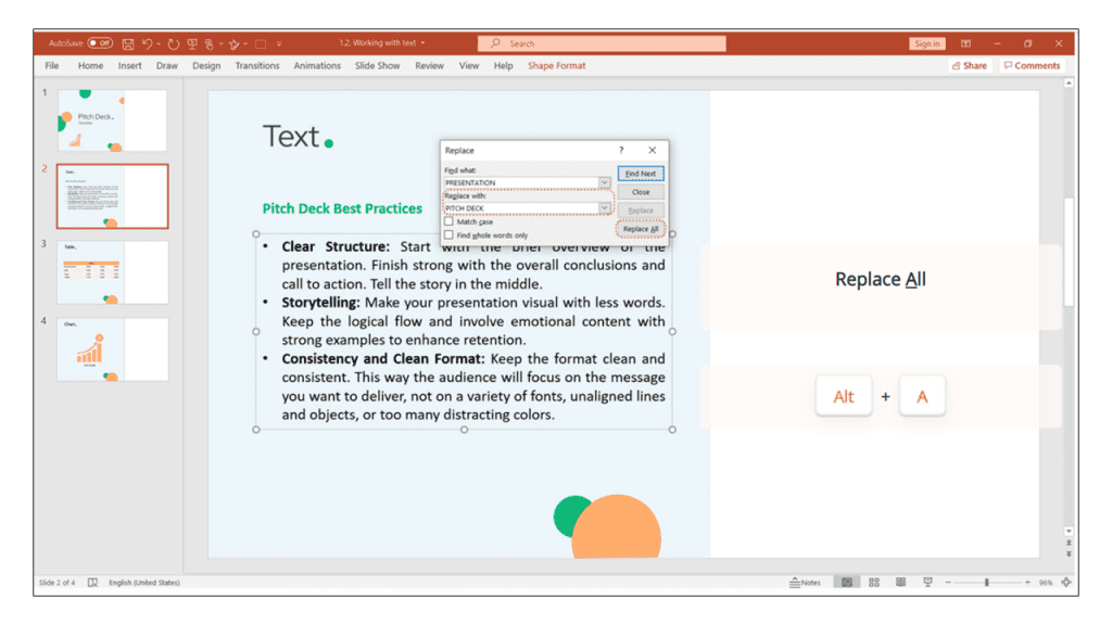 text in PowerPoint