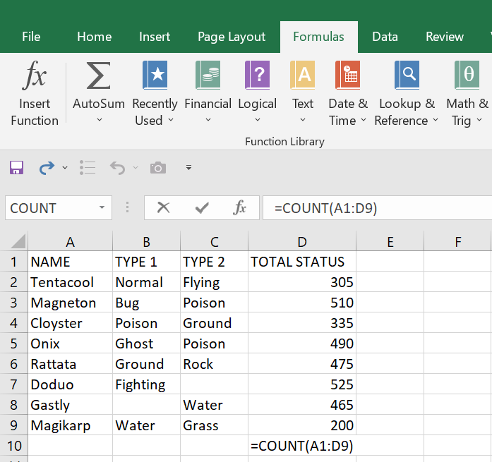 count function 