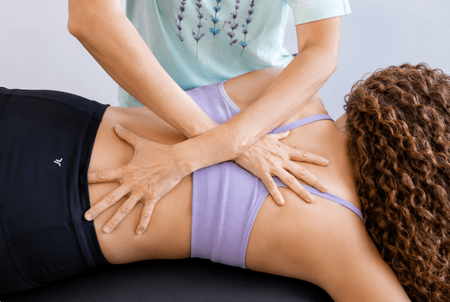 Myofacial release therapy being performed