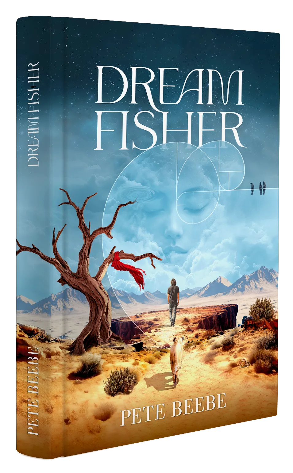 Dream Fisher book 3D perspective view showing spine and front cover