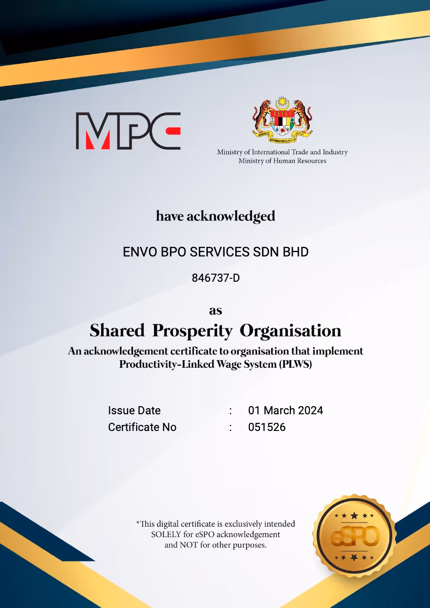 MPO acknowledged cert