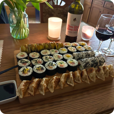 Homemade sushi
