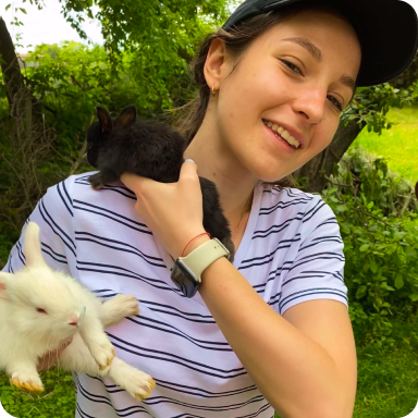It's my first time holding two baby rabbits