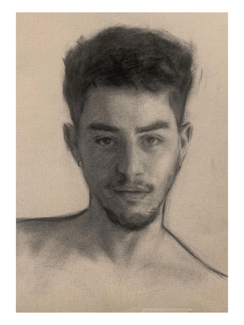 "El Soñador" | The Dreamer 2023 | 10' x 14' | Charcoal on Canvas | $980